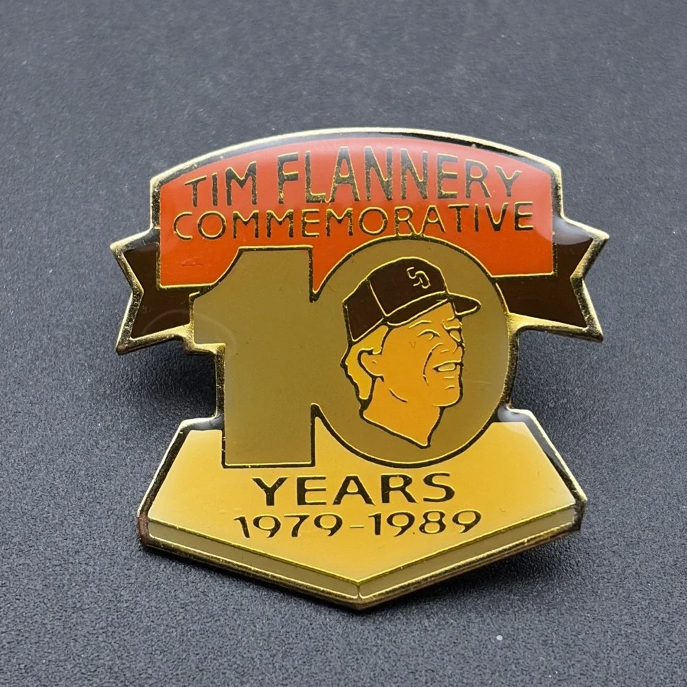 MLB Baseball San Diego Padres Tim Flannery Commemorative‎ 10 Years Lapel Hat Pin